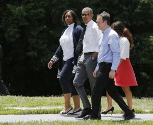 Photo Credit: Young (far left ) and other parents told the President about the challenges their families are dealing with.